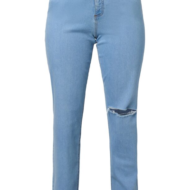 Zizzi Jeans 'GEMMA'  albastru deschis / alb