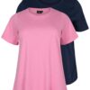 Zizzi Tricou  bleumarin / roz