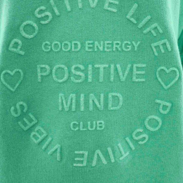 Zwillingsherz Bluză de molton 'Positive Mind'  verde mentă preţ