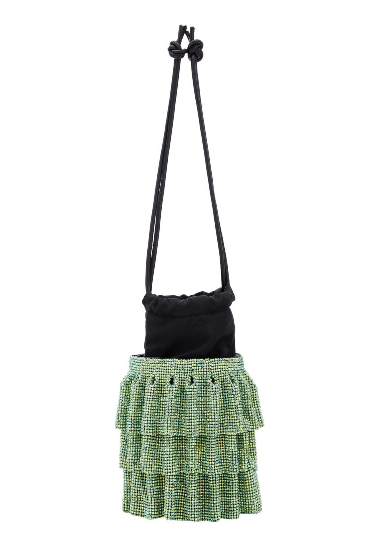 faina Geantă tip sac  verde kiwi / negru