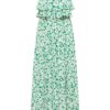 faina Rochie  verde / alb