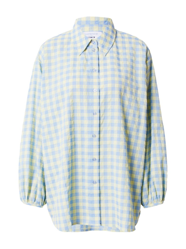 florence by mills exclusive for ABOUT YOU Bluză 'Gingham'  albastru / verde neon