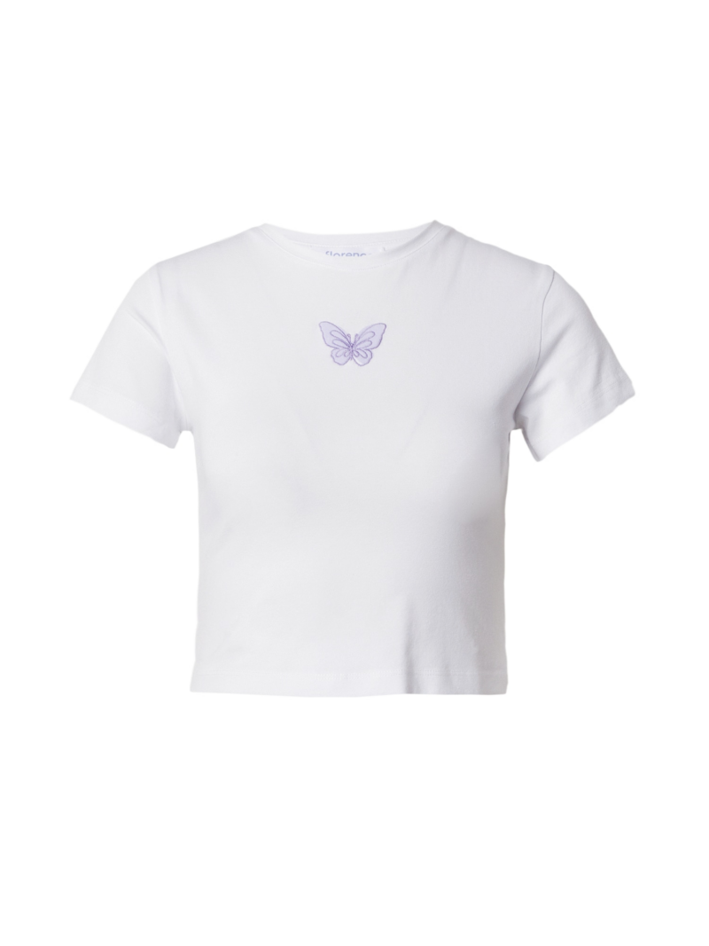 florence by mills exclusive for ABOUT YOU Tricou 'All Smiles'  mov deschis / alb