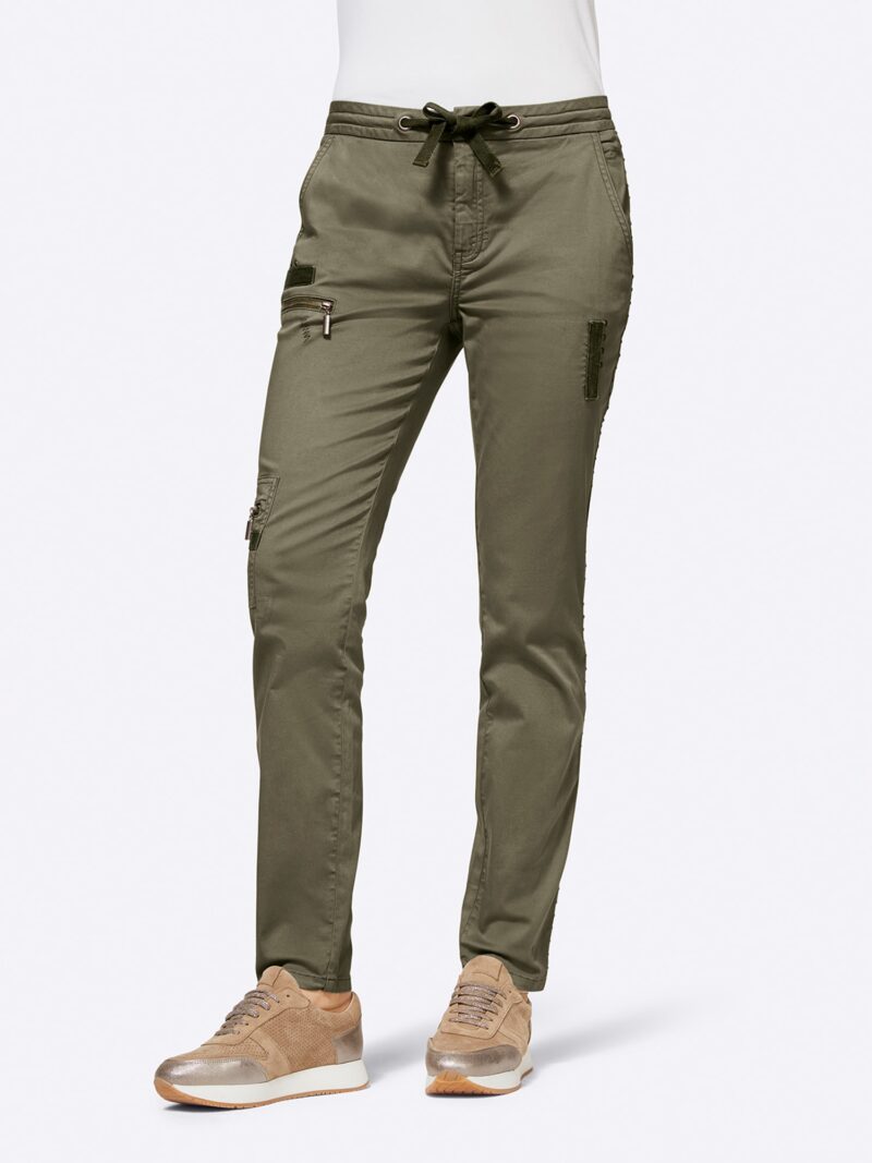 heine Pantaloni  oliv / negru