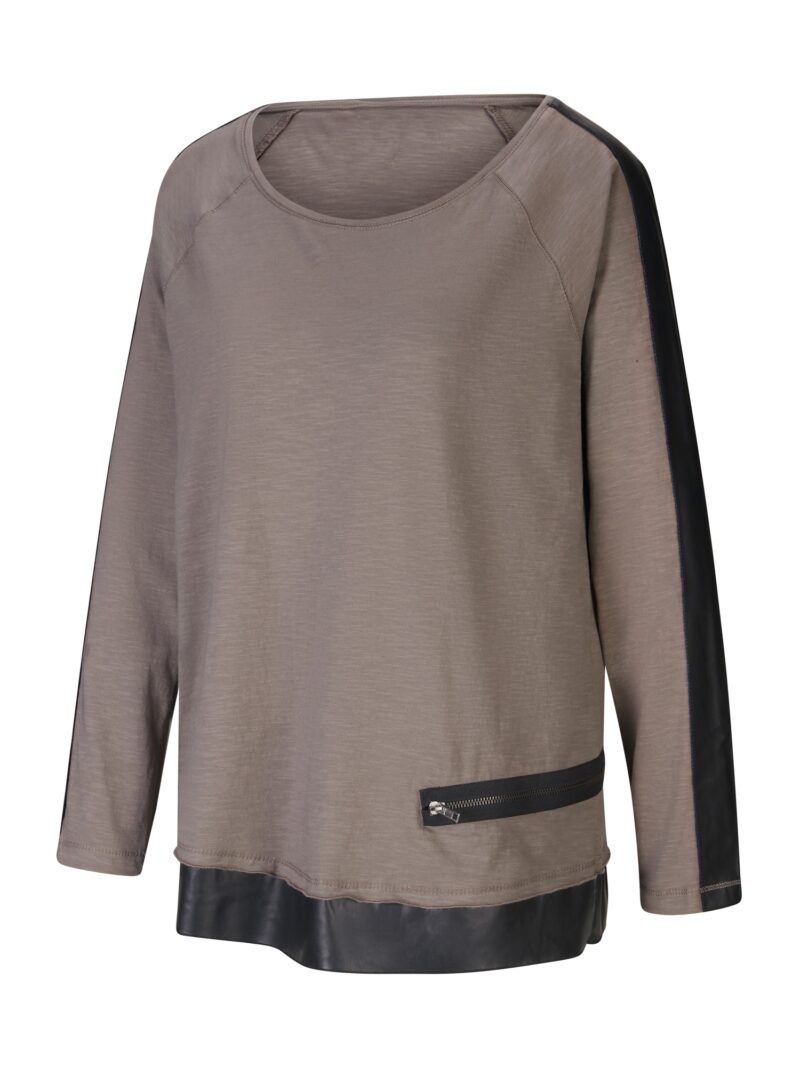 heine Tricou  gri taupe / negru