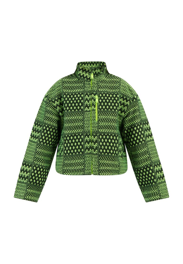 myMo KIDS Geacă de primăvară-toamnă  verde neon / negru