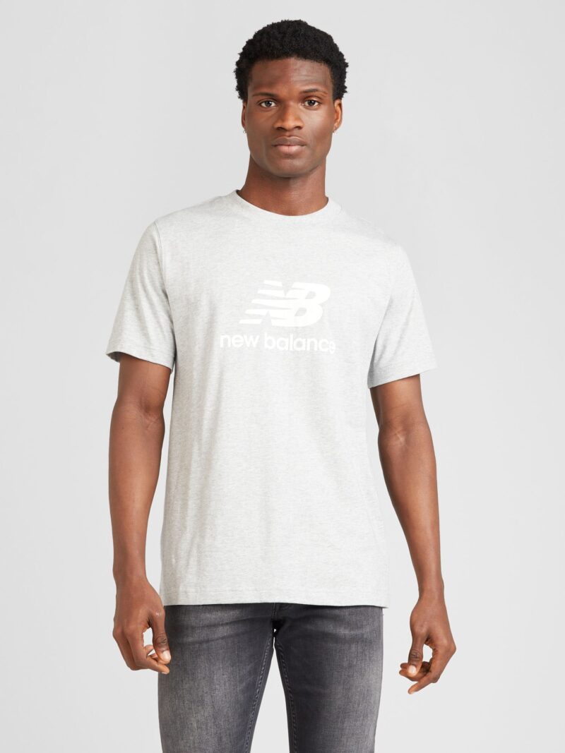 new balance Tricou  gri amestecat / alb