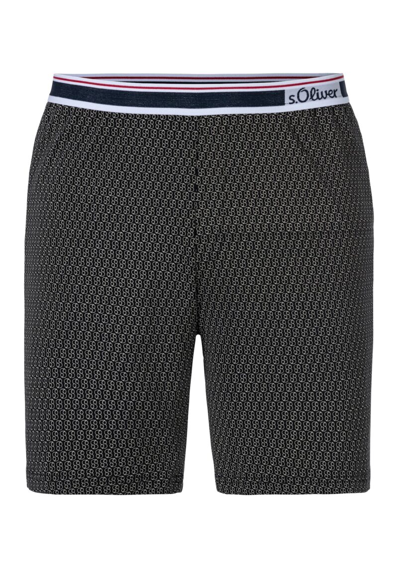 s.Oliver Pantaloni de pijama  crem / bleumarin / negru / alb