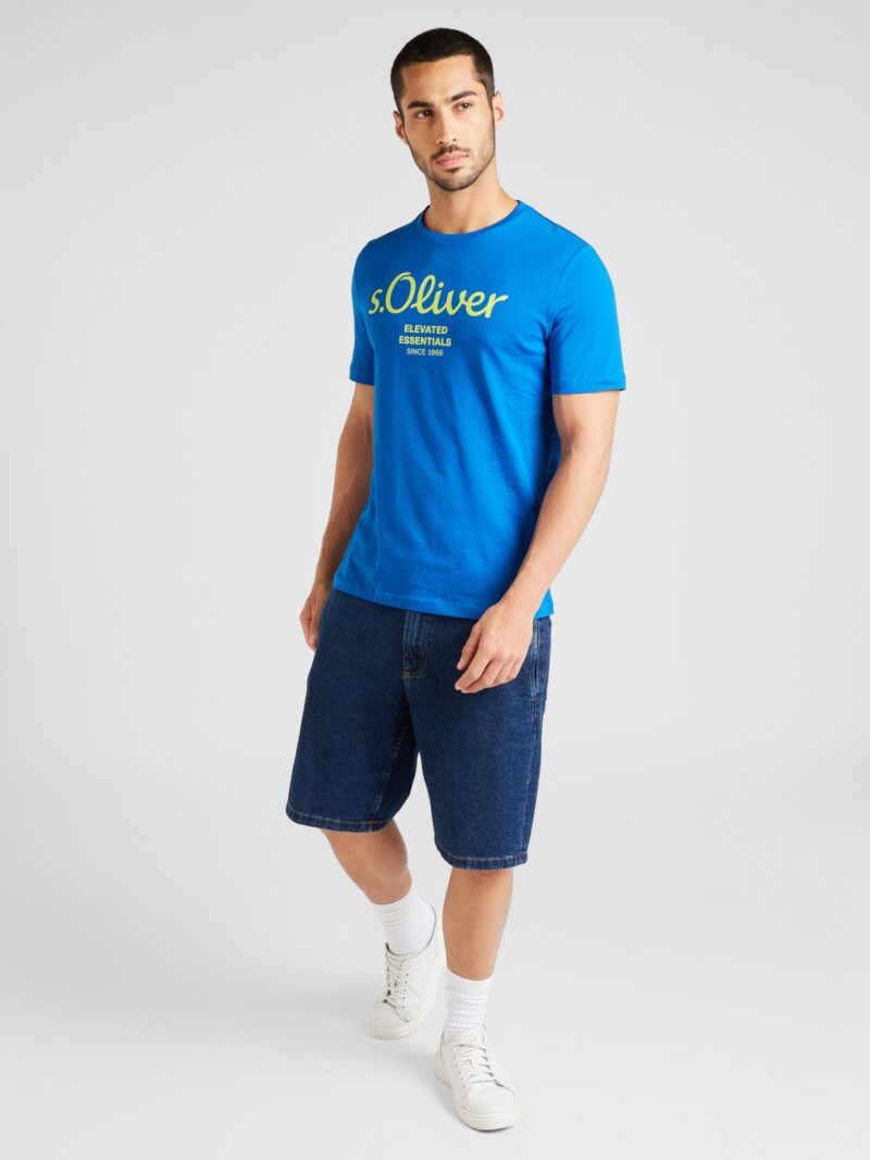 s.Oliver Tricou  albastru regal / galben citron