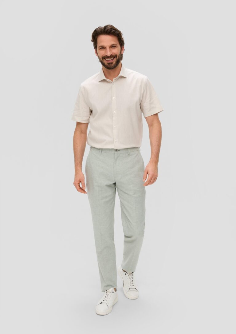 s.Oliver BLACK LABEL Pantaloni cu dungă  verde pastel / alb