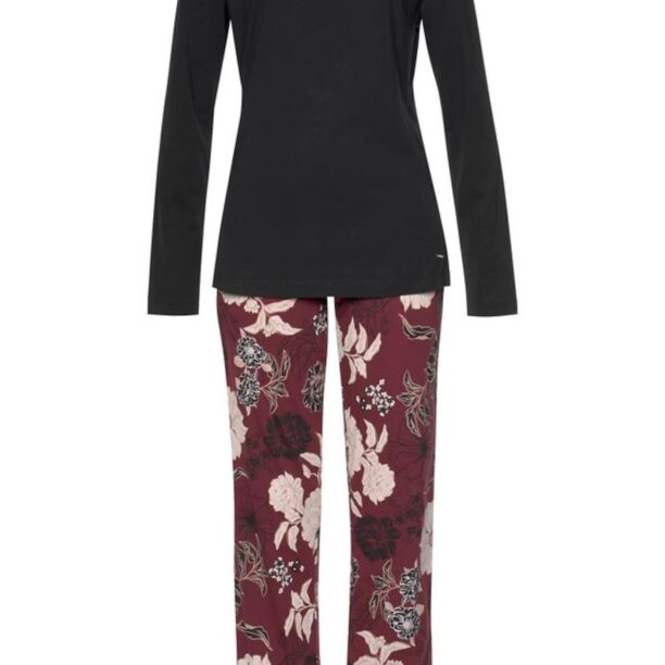 s.Oliver Pijama  roz pastel / roșu bordeaux / negru