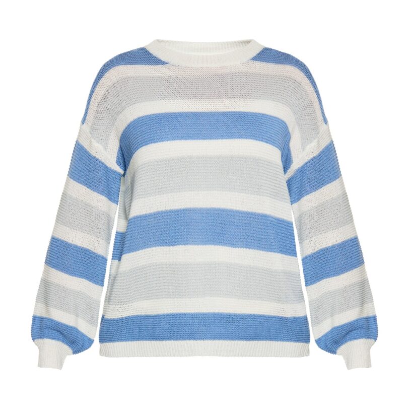 usha BLUE LABEL Pulover  albastru / gri deschis / alb