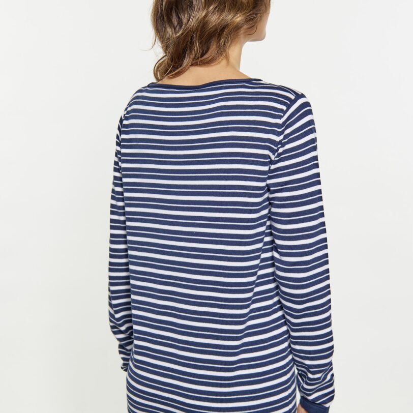 usha BLUE LABEL Pulover  albastru marin / alb preţ