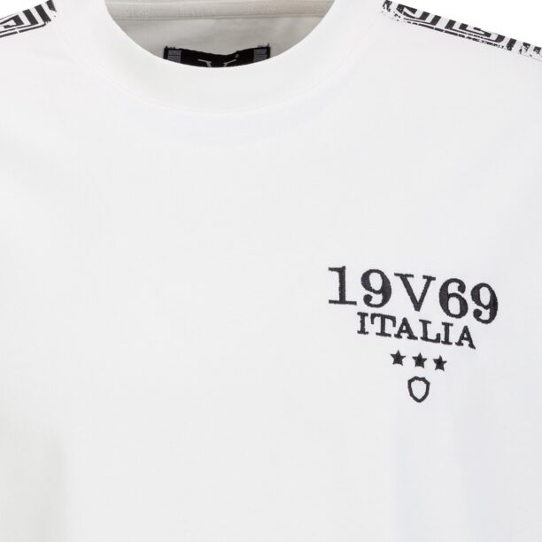 19V69 ITALIA Tricou 'TAMARO'  negru / alb murdar preţ