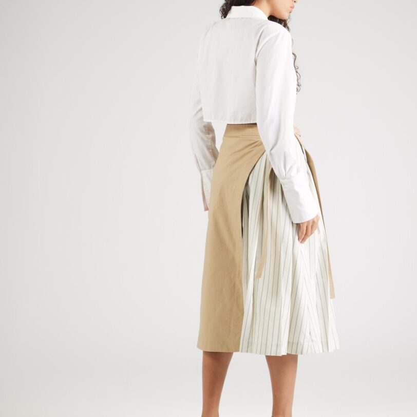 3.1 Phillip Lim Fustă  albastru fumuriu / kaki / alb murdar preţ