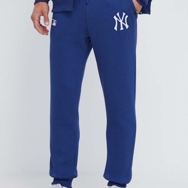 47brand pantaloni de trening MLB New York Yankees culoarea albastru marin