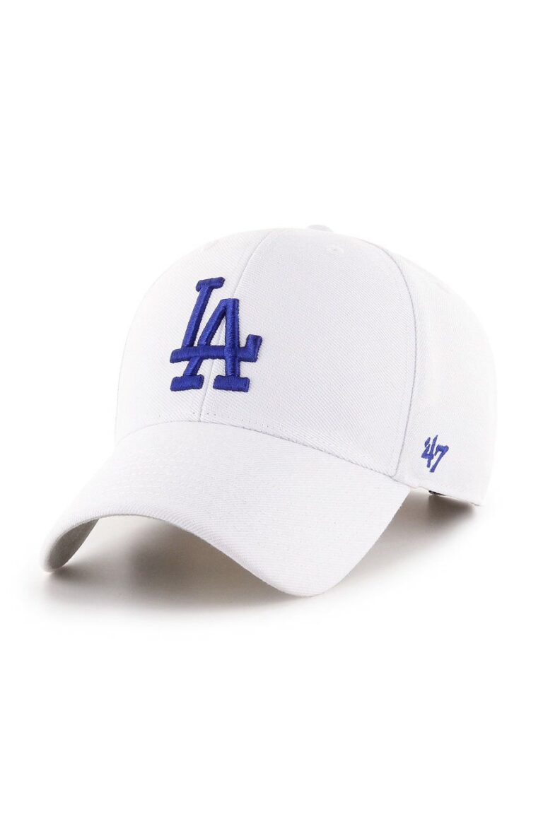 47brand șapcă MLB Los Angeles Dodgers culoarea alb