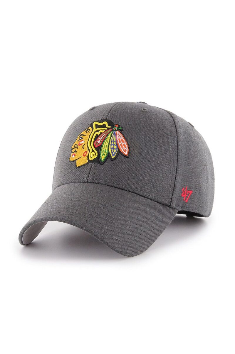 47brand șapcă NHL Chicago Blackhawks culoarea gri