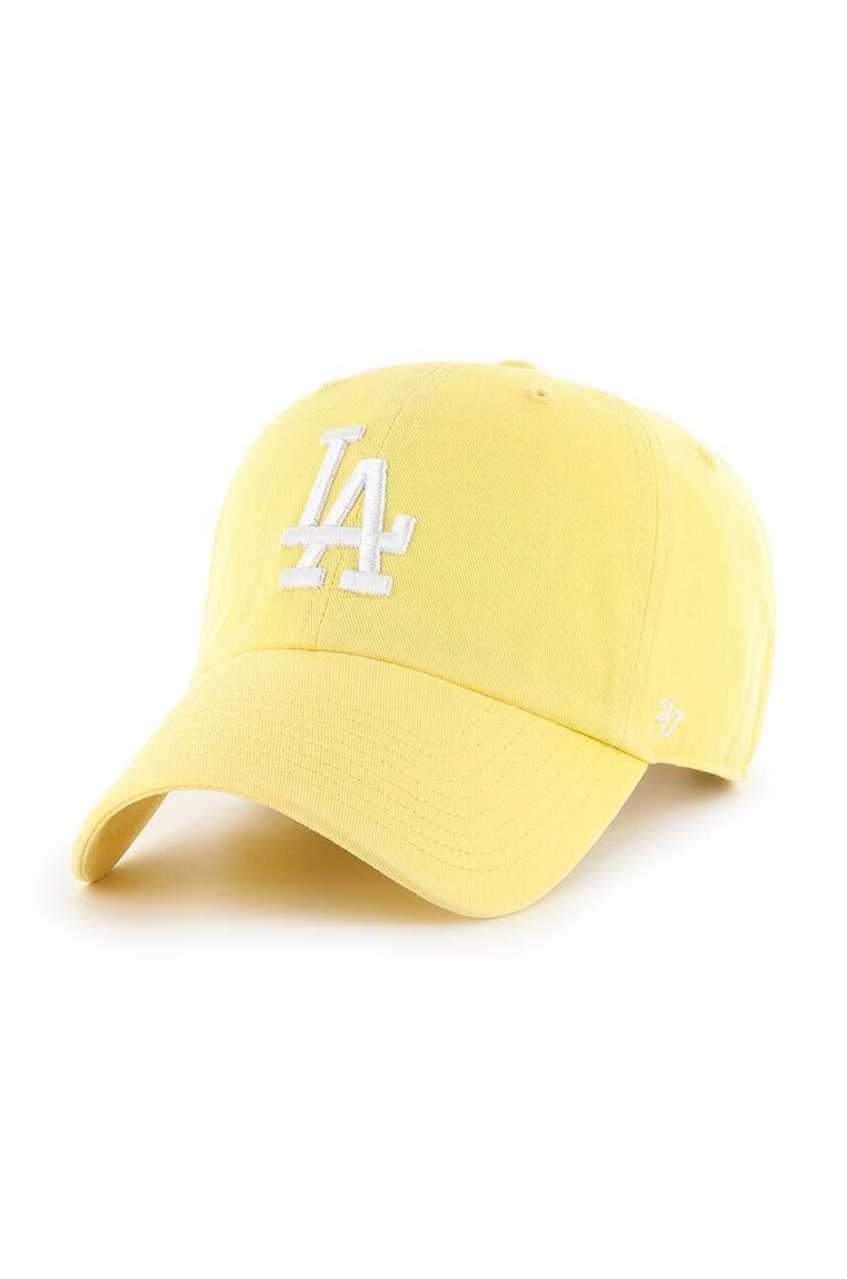 47brand șapcă de baseball din bumbac MLB Los Angeles Dodgers culoarea galben