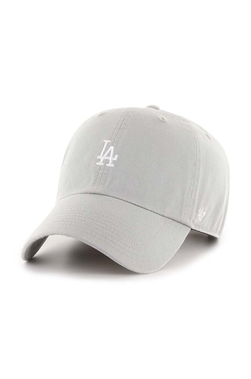 47brand șapcă de baseball din bumbac MLB Los Angeles Dodgers culoarea gri