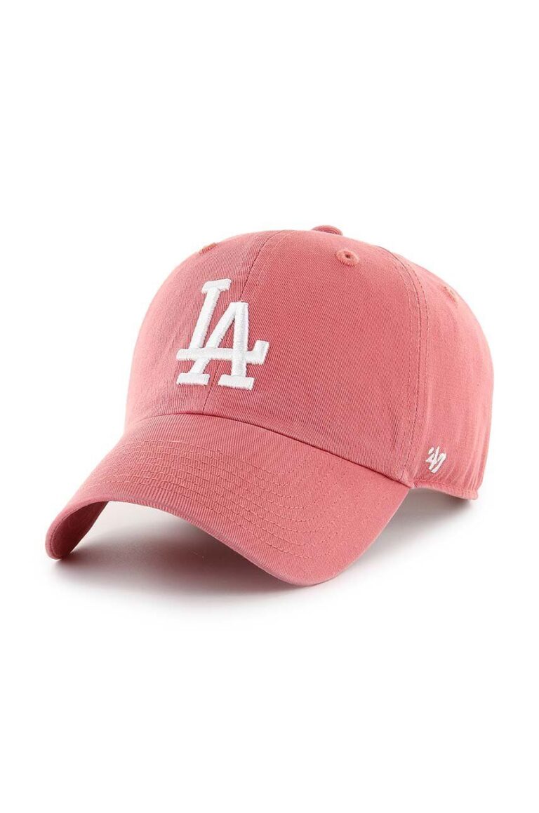 47brand șapcă de baseball din bumbac MLB Los Angeles Dodgers culoarea roz