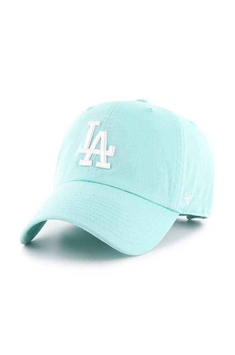 47brand șapcă de baseball din bumbac MLB Los Angeles Dodgers culoarea turcoaz