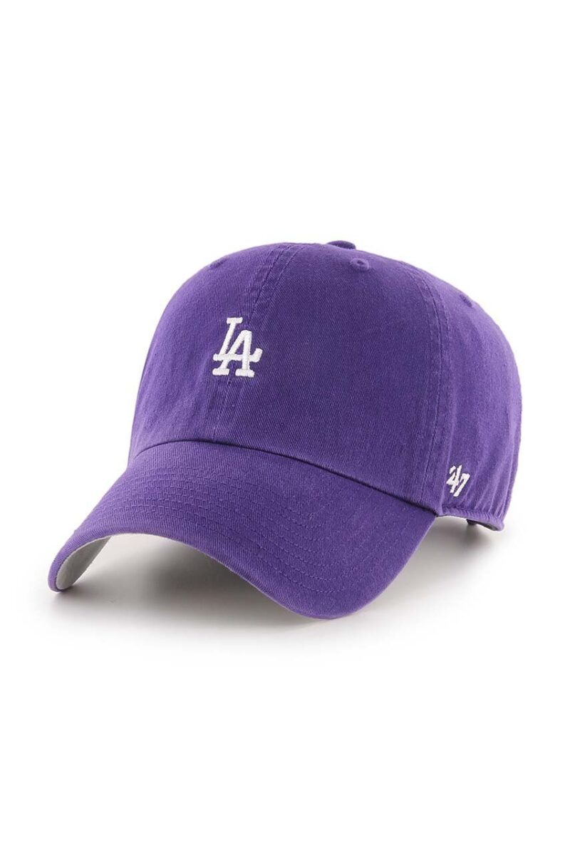 47brand șapcă de baseball din bumbac MLB Los Angeles Dodgers culoarea violet