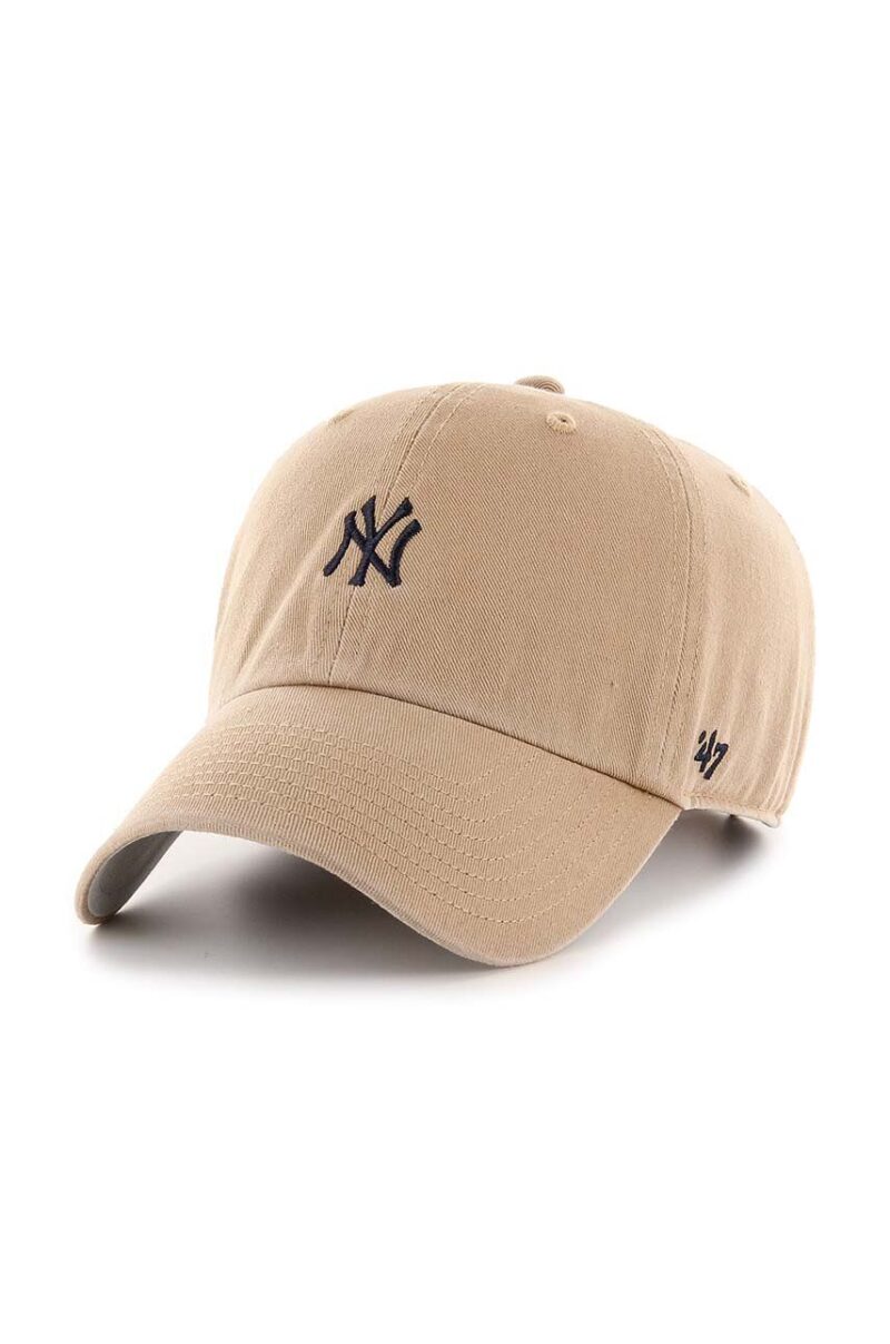 47brand șapcă de baseball din bumbac MLB New York Yankees culoarea bej