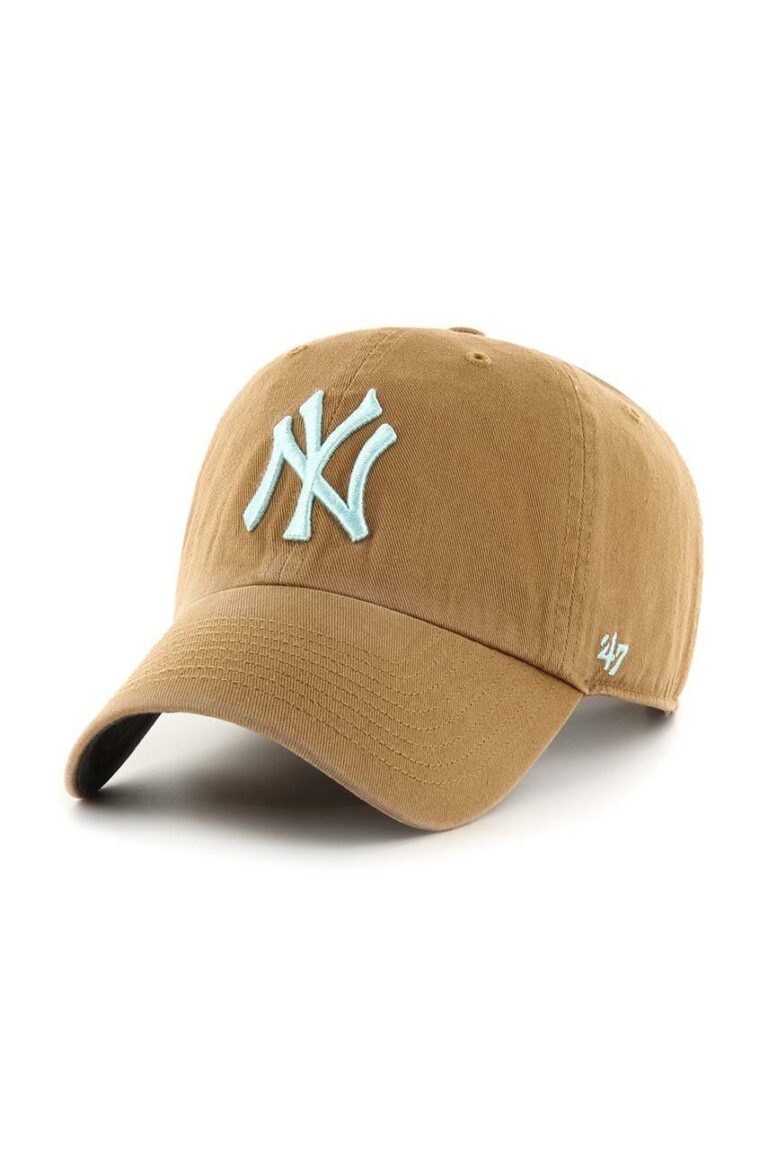 47brand șapcă de baseball din bumbac MLB New York Yankees culoarea bej