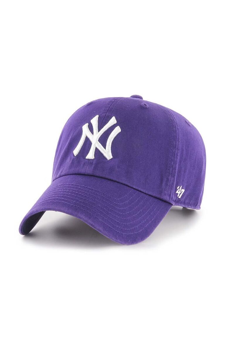 47brand șapcă de baseball din bumbac MLB New York Yankees culoarea violet