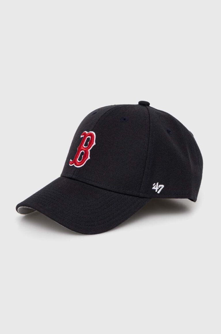 47brand șapcă de baseball pentru copii MLB Boston Red Sox culoarea albastru marin