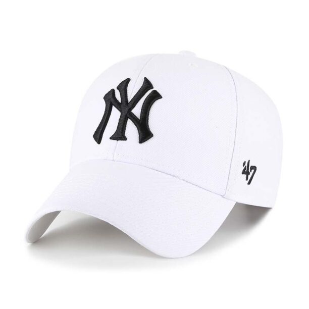 47brand șapcă din amestec de lână MLB New York Yankees culoarea alb