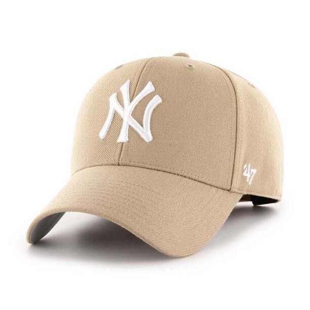 47brand șapcă din amestec de lână MLB New York Yankees culoarea bej