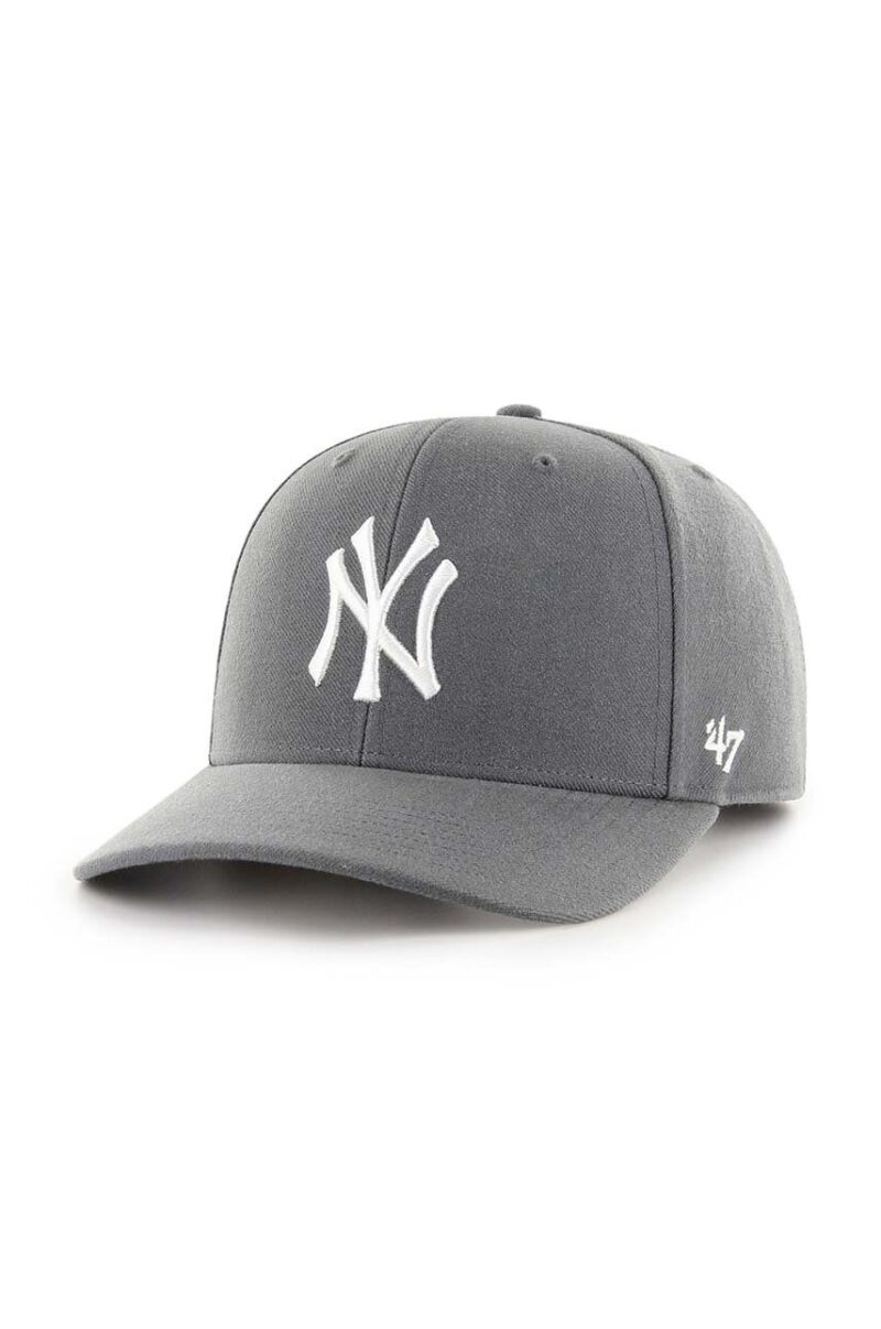 47brand șapcă din amestec de lână MLB New York Yankees culoarea gri