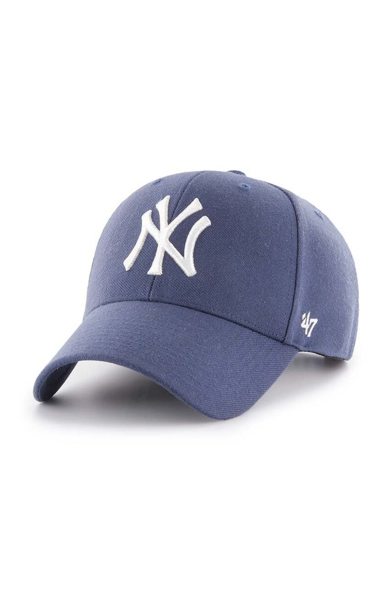 47brand șapcă din amestec de lână MLB New York Yankees culoarea violet