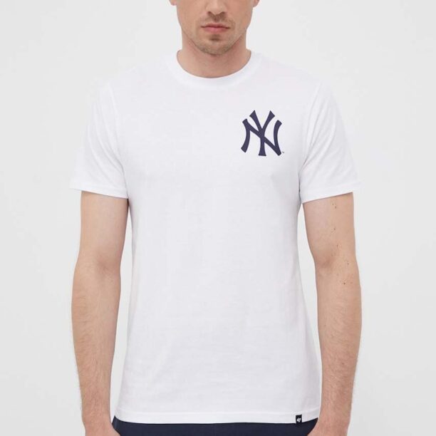 47brand tricou din bumbac MLB New York Yankees culoarea alb