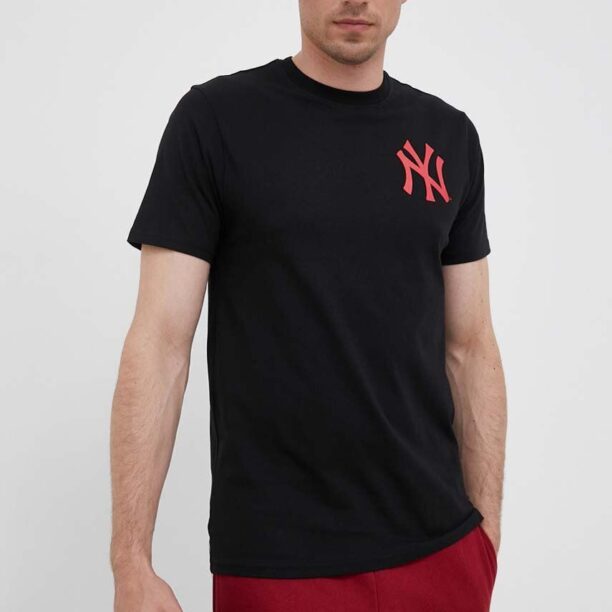 47brand tricou din bumbac MLB New York Yankees culoarea negru