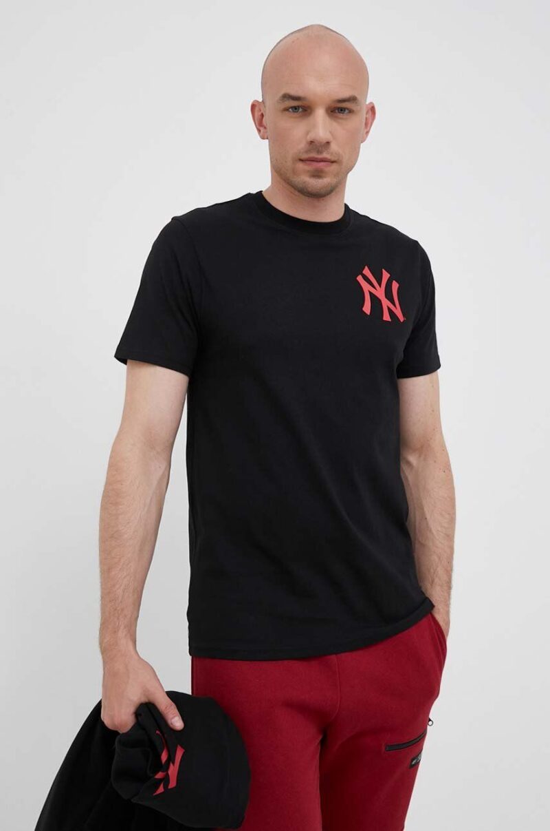 47brand tricou din bumbac MLB New York Yankees culoarea negru