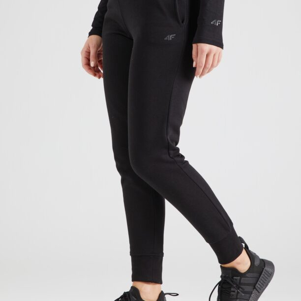 4F Pantaloni sport  gri / negru