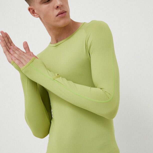 4F longsleeve pentru alergare culoarea verde