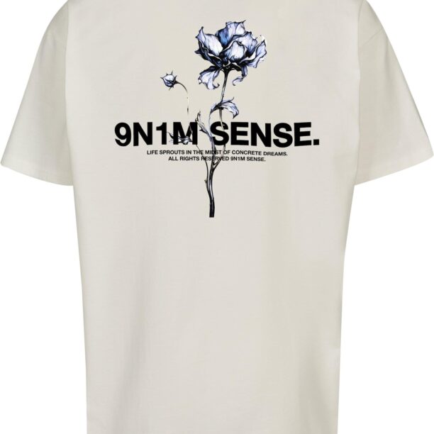 9N1M SENSE Tricou 'Flower'  bej / albastru / negru