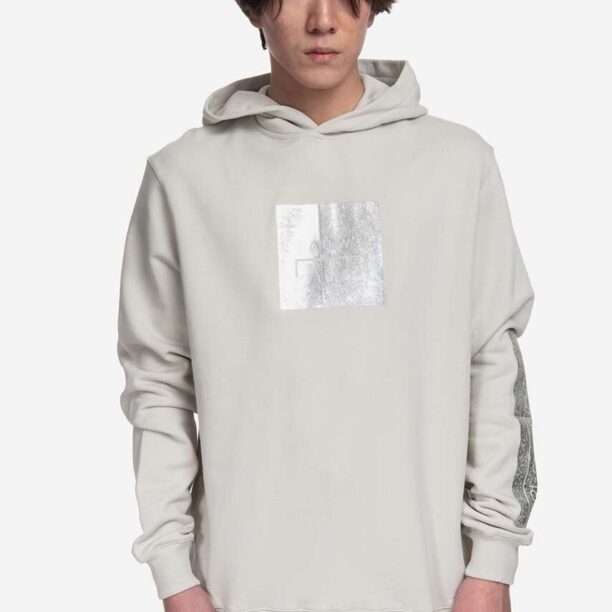 A-COLD-WALL* hanorac de bumbac Foil Grid Hoodie bărbați