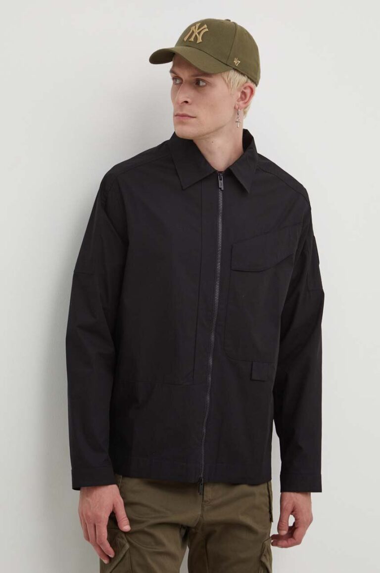 A-COLD-WALL* jachetă de bumbac Zip Overshirt culoarea negru