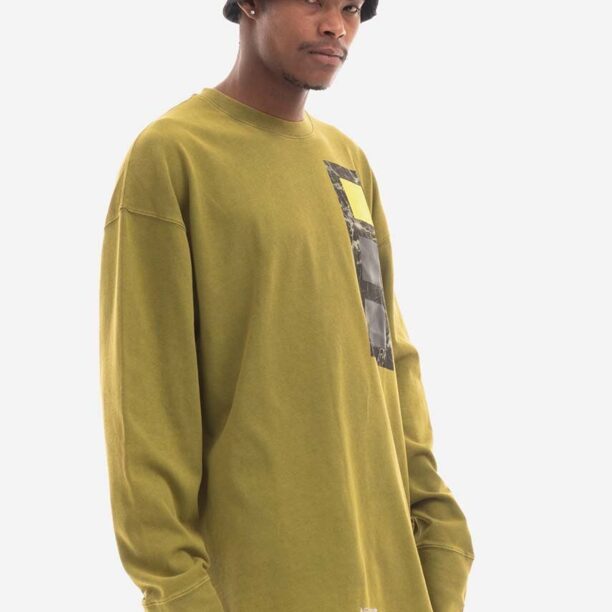 A-COLD-WALL* longsleeve din bumbac Relaxed Cubist LS T-shirt culoarea verde