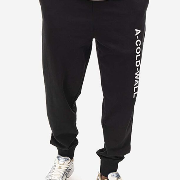 A-COLD-WALL* pantaloni de trening din bumbac Essential Logo Sweatpants culoarea negru