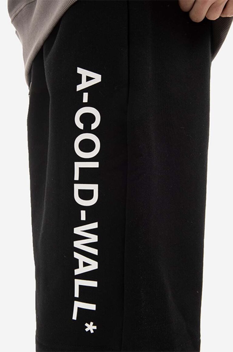 A-COLD-WALL* pantaloni scurți din bumbac Essential Logo culoarea negru ACWMB118-SLATE.GREY preţ