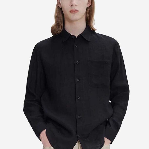 A.P.C. cămașă A.P.C. Chemise Cassel LIAEK-H12545 BLACK bărbați