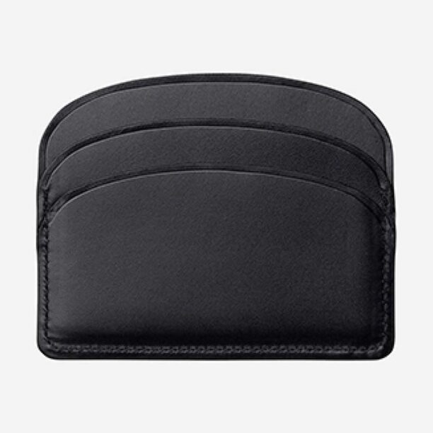 A.P.C. carcasă din piele culoarea negru PXAWV.F63270-BLACK preţ