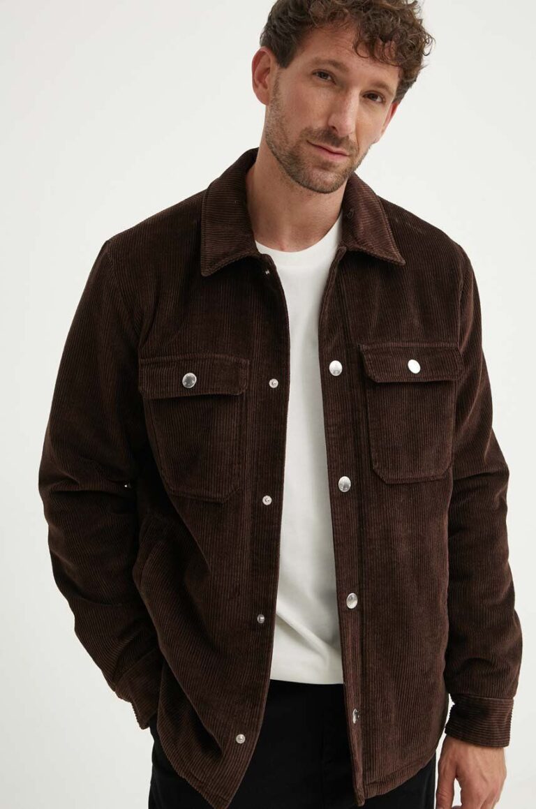 A.P.C. geaca din velur Blouson Alex culoarea maro