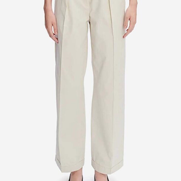 A.P.C. pantaloni de bumbac Grand Pantal Camila culoarea bej